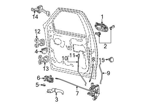 2000 Ford F-150 Door & Components Diagram 1 - Thumbnail