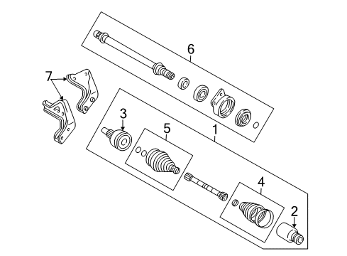 2002 Ford Escape Drive Axles - Front Diagram