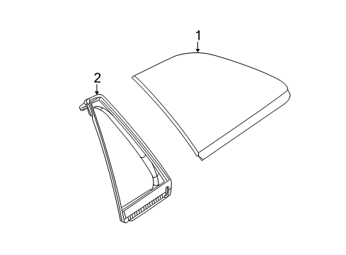 2014 Lincoln MKX Quarter Panel - Glass & Hardware Diagram