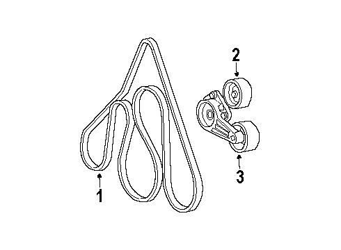 2000 Lincoln Navigator Belts & Pulleys Diagram