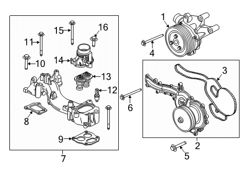 2021 Ford F-250 Super Duty Water Pump Diagram 2 - Thumbnail