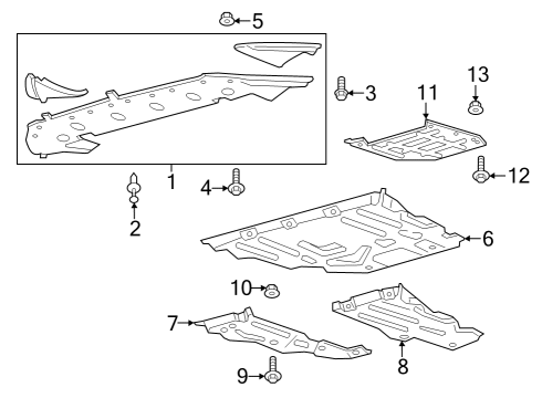 2015 Ford Edge Radiator Support - Under Cover & Splash Shields Diagram