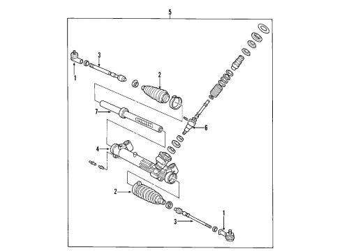 2003 Ford Focus P/S Pump & Hoses, Steering Gear & Linkage Diagram 1 - Thumbnail