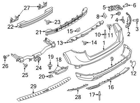 2016 Lincoln MKX Rear Bumper Diagram 1 - Thumbnail