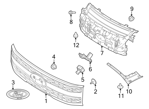 2023 Ford F-150 Lightning Grille & Components Diagram