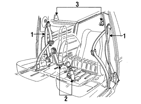 1994 Ford F-150 Seat Belt Assembly Diagram for F4TZ-9861202-C