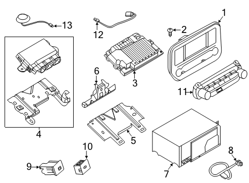 2023 Ford Transit-350 HD Navigation System Components Diagram