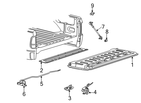 2008 Ford F-150 Tailgate Assembly Diagram for 8L3Z-9940700-A