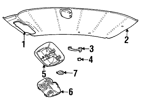 1999 Ford Crown Victoria Lamp Assembly Interior Diagram for F7AZ13776BA