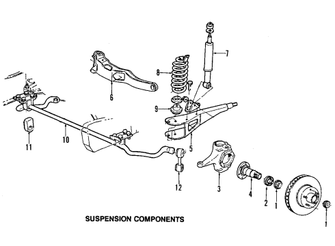 1996 Ford Bronco Front Suspension, Stabilizer Bar, Suspension Components Diagram