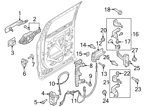 2023 Ford F-250 Super Duty HANDLE ASY - DOOR - INNER Diagram for PC3Z-9822600-B