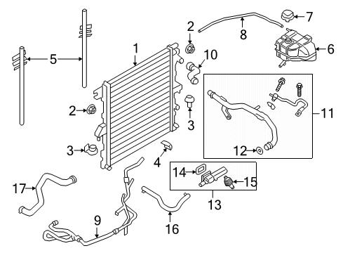 2023 Ford Ranger Radiator & Components Diagram