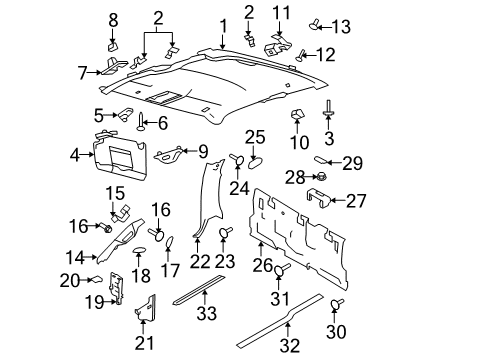 2012 Ford F-150 Interior Trim - Cab Diagram