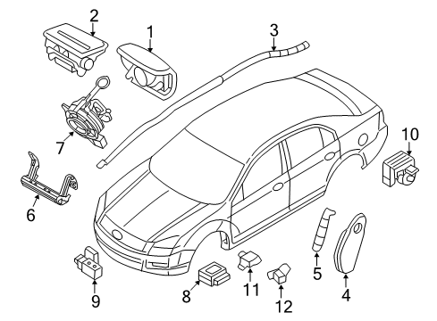 2011 Mercury Milan Air Bag Components Diagram 2 - Thumbnail