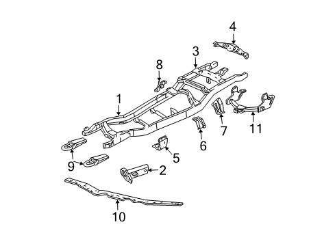 2002 Ford Explorer Sport Trac Kit - Frame Rail Replacement Diagram for 1L5Z-5D058-BA