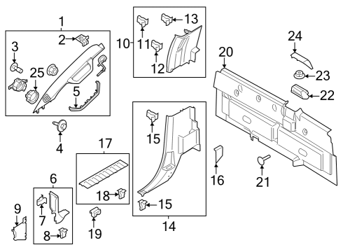 2023 Ford F-350 Super Duty TRIM ASY - QUARTER Diagram for FL3Z-1531013-AL