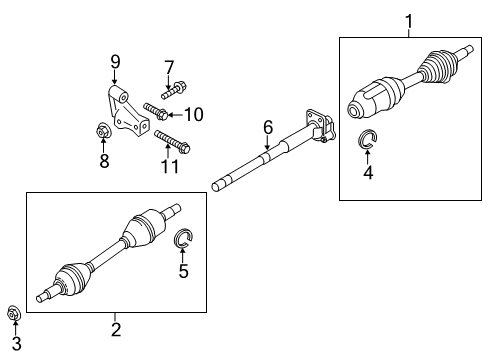 2018 Ford Police Interceptor Sedan Drive Axles - Front Diagram