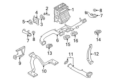 2007 Mercury Montego Louvre Assembly - Vent Air Diagram for 5G1Z-54046A77-AAA