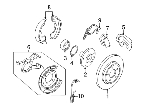 2007 Mercury Mariner Rear Brakes Diagram 1 - Thumbnail