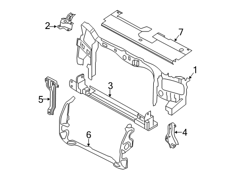 2008 Mercury Mariner Support - Radiator Diagram for 8L8Z-8B068-B