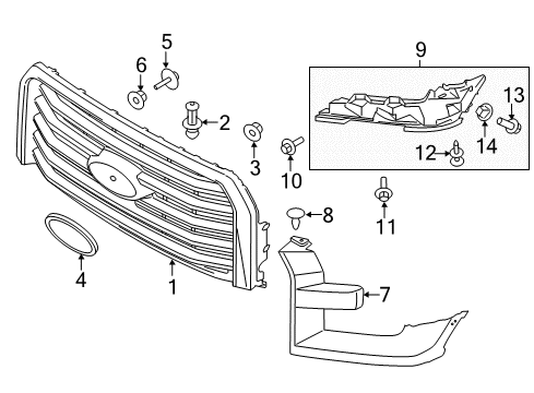 2016 Ford F-150 Grille & Components Diagram