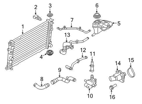 2012 Ford Fusion Radiator & Components Diagram