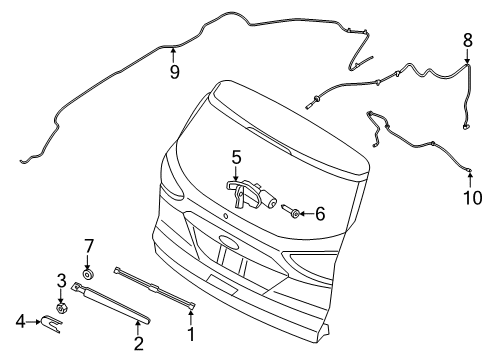 2015 Ford Escape Lift Gate - Wiper & Washer Components Diagram