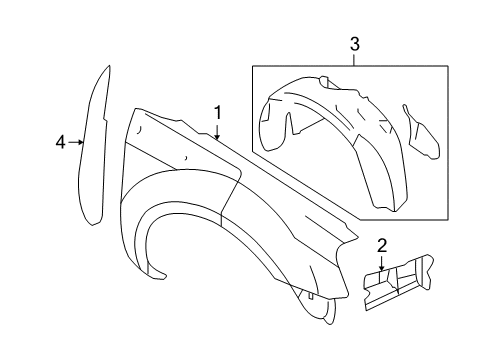 2006 Ford Freestyle Fender Assembly - Front Diagram for 5F9Z-16006-AA