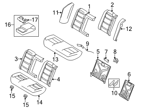 2009 Mercury Sable Rear Seat Components Diagram