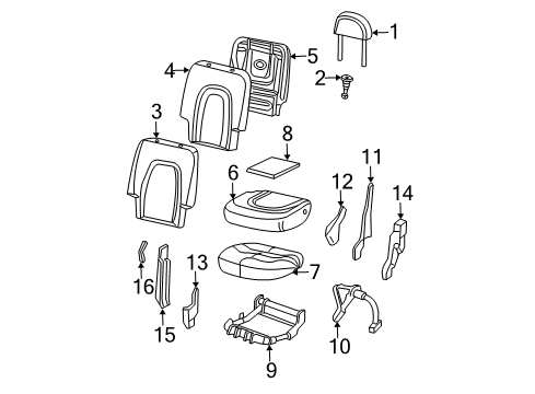 2003 Ford Explorer Rear Seat Cushion Cover Assembly Diagram for 4L2Z-7863805-DAB