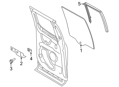 2023 Ford F-150 Glass - Rear Door Diagram