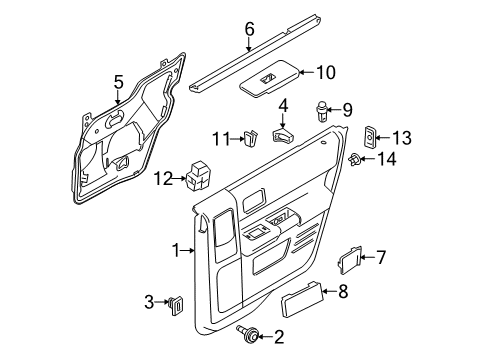 2009 Ford Flex Trim - Rear Door Diagram for 8A8Z-7427406-BB