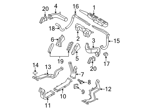 2009 Ford Edge Duct Assembly - Air Conditioner Diagram for 7T4Z-19E630-F