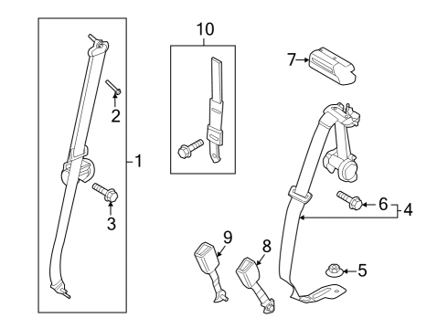 2023 Ford F-150 Lightning Rear Seat Belts Diagram