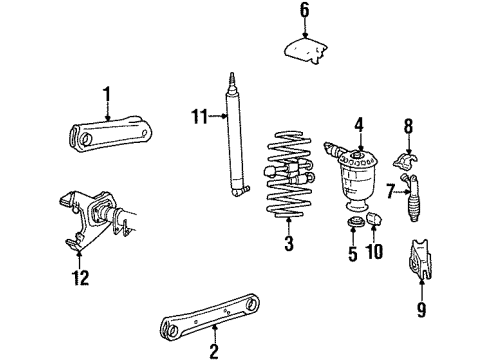 1995 Ford Crown Victoria Rear Suspension, Control Arm Diagram 1 - Thumbnail