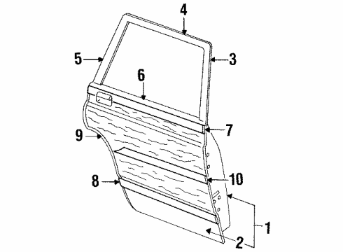 1985 Mercury Marquis Door & Components, Exterior Trim, Body Diagram 4 - Thumbnail