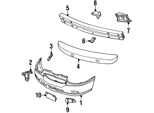 2001 Mercury Villager Bumper Assembly - Front Diagram for XF5Z-17757-AA