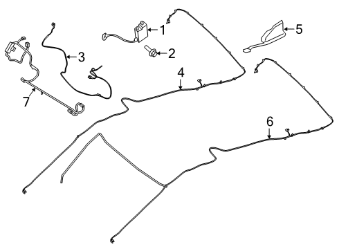 2019 Ford Transit Connect Extension Cable Assembly Diagram for KT1Z-18812-N