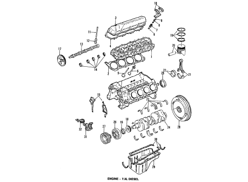 1993 Ford E-350 Econoline Club Wagon Engine Parts & Mounts, Timing, Lubrication System Diagram 3 - Thumbnail