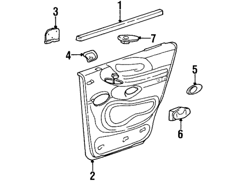 2002 Lincoln Navigator Panel Assembly Door Trim Diagram for YL7Z7827407AAA