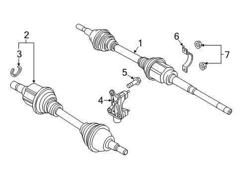 2015 Ford Edge Drive Axles - Front Diagram