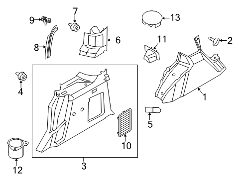 2023 Ford Transit Connect Interior Trim - Side Panel Diagram