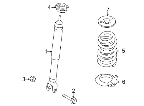 2013 Ford Flex Shocks & Components - Rear Diagram