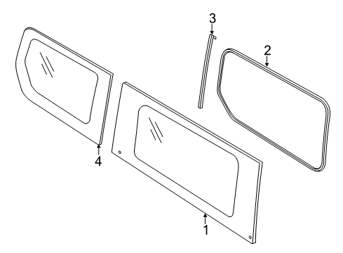 2016 Ford Transit Connect Side Panel - Glass & Hardware Diagram 4 - Thumbnail