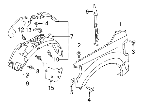 2021 Ford F-350 Super Duty Fender & Components Diagram 1 - Thumbnail