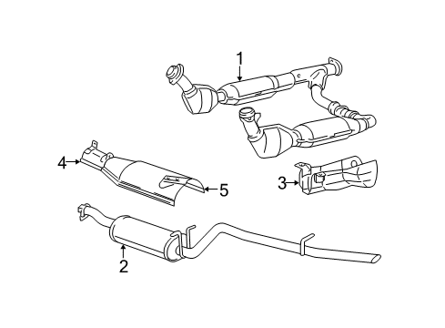 2001 Ford Expedition Catalytic Converter Assembly Diagram for 2L3Z-5E212-CB