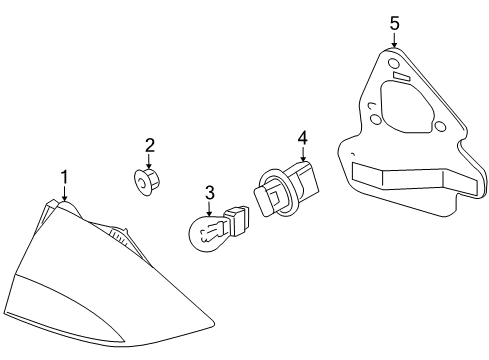 2010 Mercury Milan Lamp Assembly - Rear Diagram for 9N7Z-13404-A