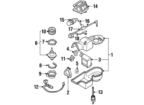 2003 Ford Escort A/C Evaporator Components Diagram