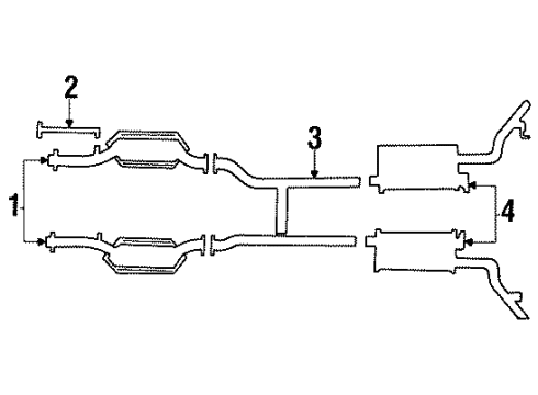 1990 Lincoln Town Car Front Exhaust Pipe Diagram for F1VY5246E