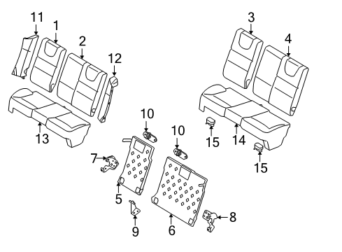 2010 Ford Focus Rear Seat Back Cover Assembly Diagram for AS4Z-5466600-BA